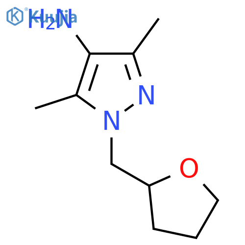 3,5-dimethyl-1-(oxolan-2-yl)methyl-1H-pyrazol-4-amine structure