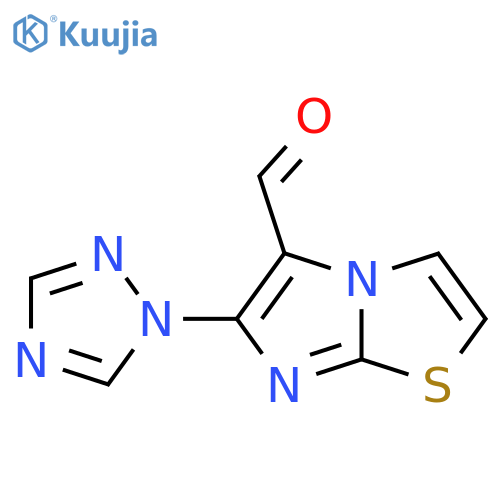 6-(1H-1,2,4-triazol-1-yl)imidazo2,1-b1,3thiazole-5-carbaldehyde structure