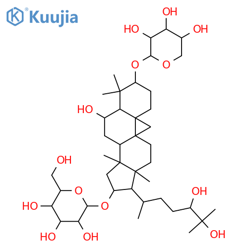b-D-Glucopyranoside, (3b,6a,16b,24S)-6,24,25-trihydroxy-3-(b-D-xylopyranosyloxy)-9,19-cyclolanostan-16-yl structure