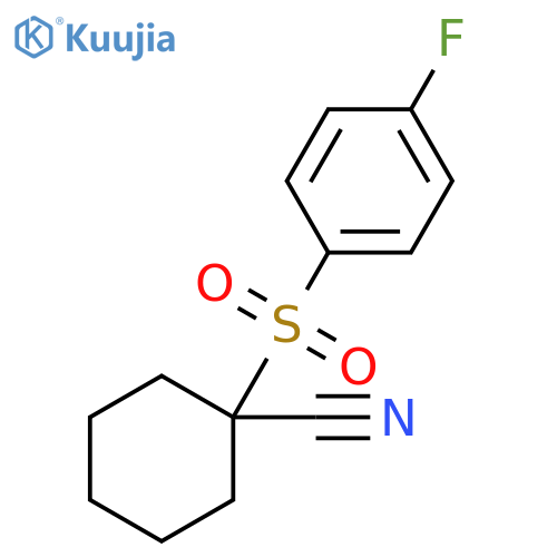 1-(4-fluorobenzenesulfonyl)cyclohexane-1-carbonitrile structure