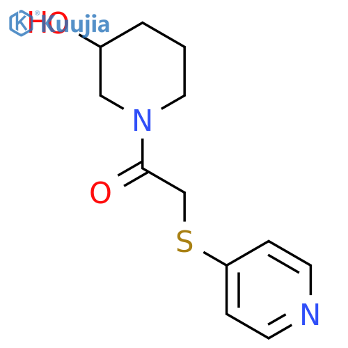 1-(3-Hydroxypiperidin-1-yl)-2-(pyridin-4-ylsulfanyl)ethan-1-one structure