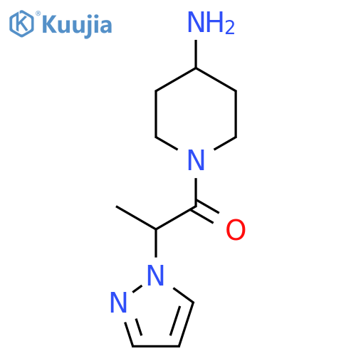 1-(4-Aminopiperidin-1-yl)-2-(1H-pyrazol-1-yl)propan-1-one structure