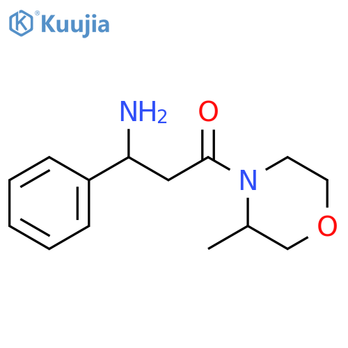 3-amino-1-(3-methylmorpholin-4-yl)-3-phenylpropan-1-one structure
