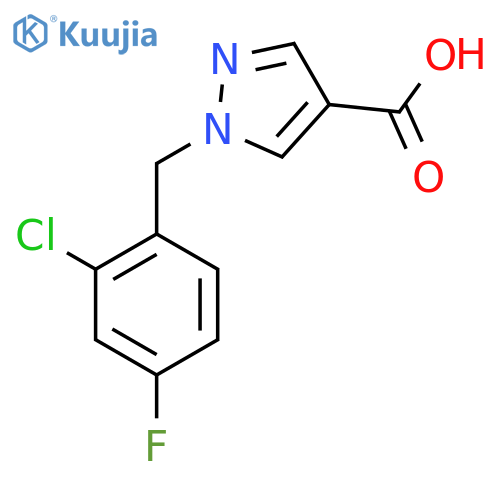 1-[(2-chloro-4-fluorophenyl)methyl]-1H-pyrazole-4-carboxylic acid structure