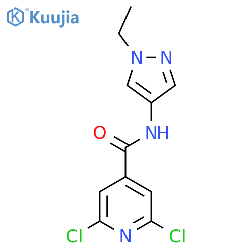 2,6-dichloro-N-(1-ethyl-1H-pyrazol-4-yl)pyridine-4-carboxamide structure