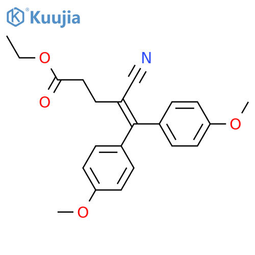 4-Pentenoic acid,4-cyano-5,5-bis(4-methoxyphenyl)-, ethyl ester structure