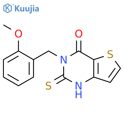 3-[(2-methoxyphenyl)methyl]-2-sulfanylidene-1H,2H,3H,4H-thieno[3,2-d]pyrimidin-4-one structure
