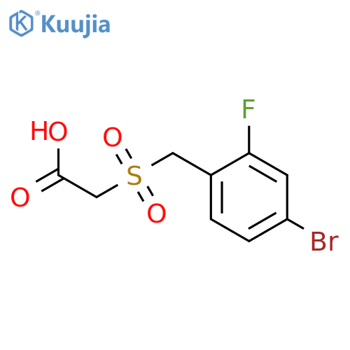 Acetic acid, 2-[[(4-bromo-2-fluorophenyl)methyl]sulfonyl]- structure