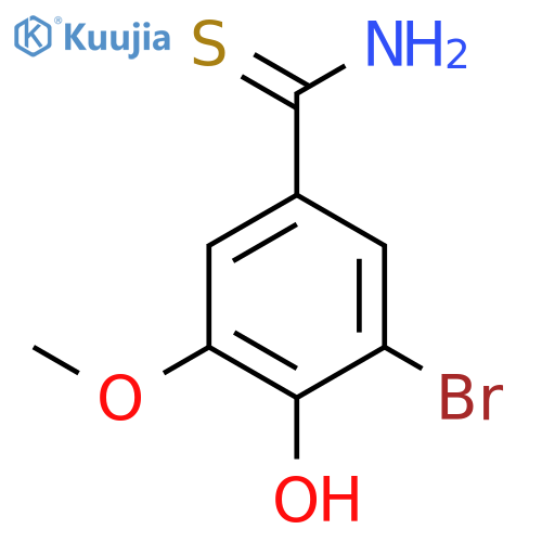 3-bromo-4-hydroxy-5-methoxybenzene-1-carbothioamide structure