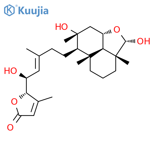8alpha,15(S),23alpha-trihydroxy-23,6alpha-epoxy-labd-13(14),17-dien-16(S),19-olide structure