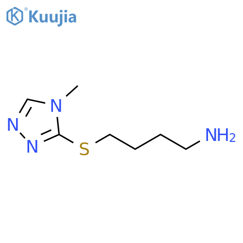 4-(4-methyl-4H-1,2,4-triazol-3-yl)sulfanylbutan-1-amine structure