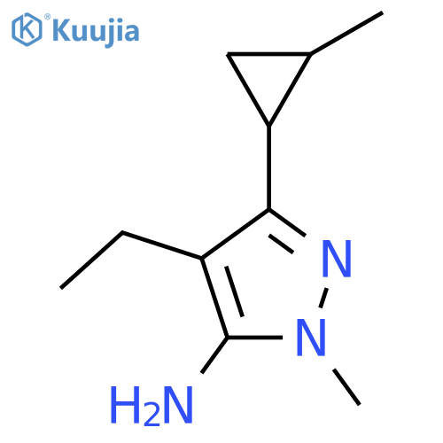 4-Ethyl-1-methyl-3-(2-methylcyclopropyl)-1h-pyrazol-5-amine structure