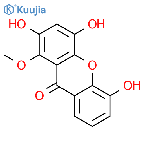 9H-Xanthen-9-one,2,4,5-trihydroxy-1-methoxy- structure