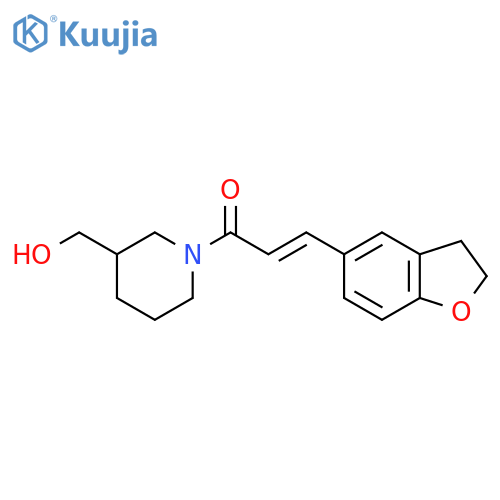 3-(2,3-Dihydro-1-benzofuran-5-yl)-1-3-(hydroxymethyl)piperidin-1-ylprop-2-en-1-one structure