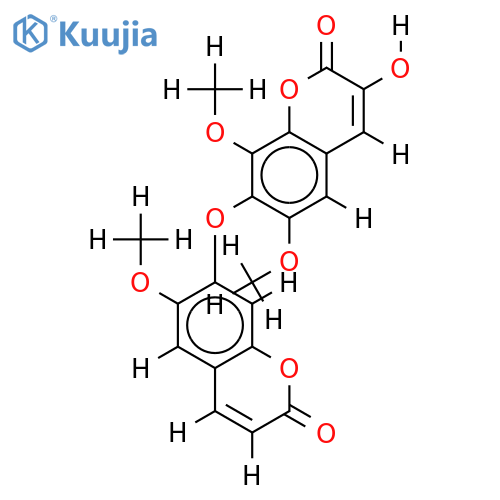 3-hydroxy-6,8-dimethoxy-7-(6'-methoxy-7'-coumarinyloxy)coumarin structure