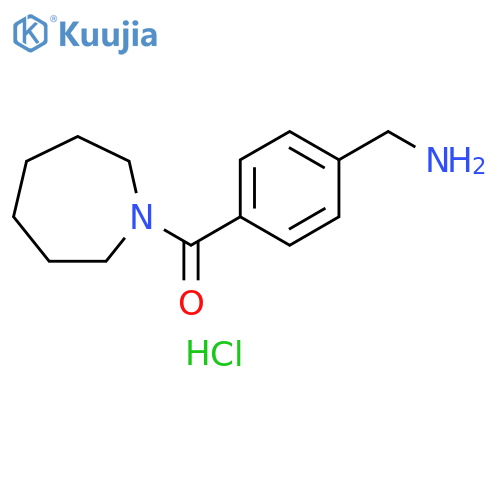 1-[4-(azepane-1-carbonyl)phenyl]methanamine hydrochloride structure