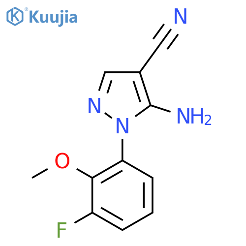 5-Amino-1-(3-fluoro-2-methoxy-phenyl)-1H-pyrazole-4-carbonitrile structure