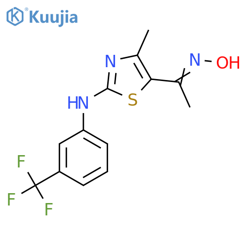 N-[1-[4-Methyl-2-[3-(trifluoromethyl)anilino]-1,3-thiazol-5-yl]ethylidene]hydroxylamine structure