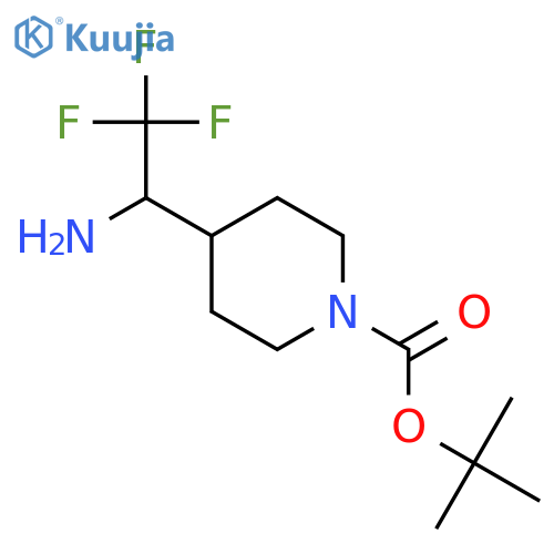 tert-butyl 4-(1-amino-2,2,2-trifluoro-ethyl)piperidine-1-carboxylate structure