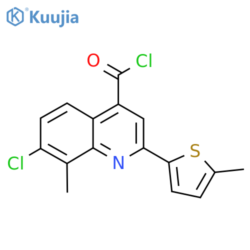 7-Chloro-8-methyl-2-(5-methyl-2-thienyl)quinoline-4-carbonyl chloride structure