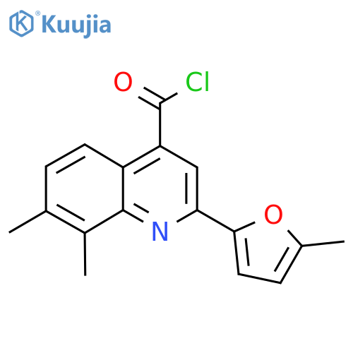 7,8-Dimethyl-2-(5-methyl-2-furyl)quinoline-4-carbonyl chloride structure