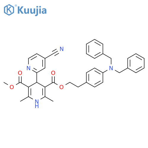 [2,4'-Bipyridine]-3',5'-dicarboxylicacid, 4-cyano-1',4'-dihydro-2',6'-dimethyl-,3'-[2-[4-[bis(phenylmethyl)amino]phenyl]ethyl] 5'-methyl ester structure