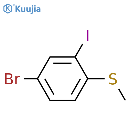 Benzene, 4-bromo-2-iodo-1-(methylthio)- structure