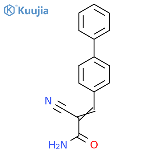2-Cyano-3-(4-phenylphenyl)prop-2-enamide structure