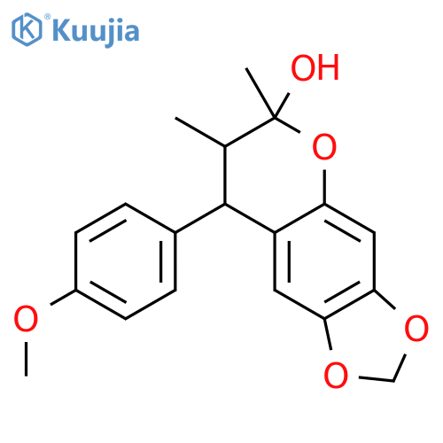 6H-1,3-Dioxolo[4,5-g][1]benzopyran-6-ol,7,8-dihydro-8-(4-methoxyphenyl)-6,7-dimethyl- structure
