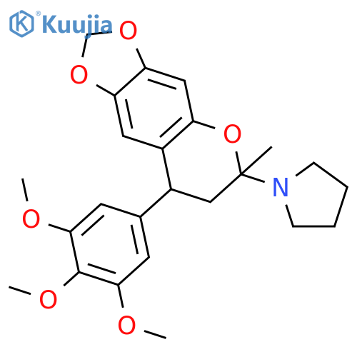 Pyrrolidine,1-[7,8-dihydro-6-methyl-8-(3,4,5-trimethoxyphenyl)-6H-1,3-dioxolo[4,5-g][1]benzopyran-6-yl]- structure