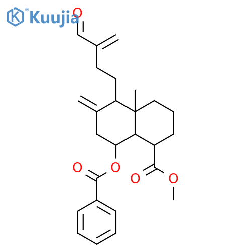 1-Naphthalenecarboxylicacid,8-(benzoyloxy)-5-(3-formyl-3-buten-1-yl)decahydro-1,4a-dimethyl-6-methylene-,(1R,4aR,5R,8R,8aR)- structure
