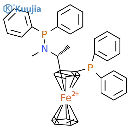 (S)-1-[(R)-2-Diphenylphosphinoferrocenyl](N-methyl)(N-diphenylphosphino)ethylamine structure