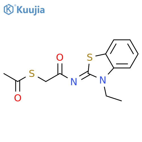 2-(acetylsulfanyl)-N-[(2Z)-3-ethyl-2,3-dihydro-1,3-benzothiazol-2-ylidene]acetamide structure