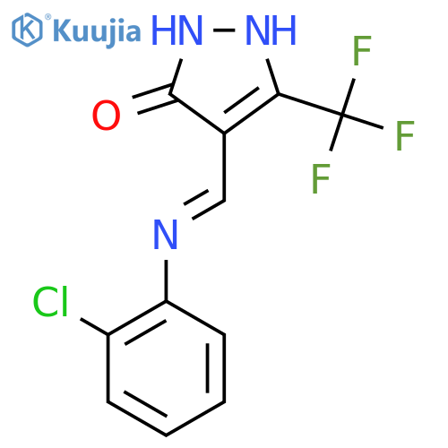 3H-Pyrazol-3-one, 4-[[(2-chlorophenyl)amino]methylene]-2,4-dihydro-5-(trifluoromethyl)-, (4Z)- structure