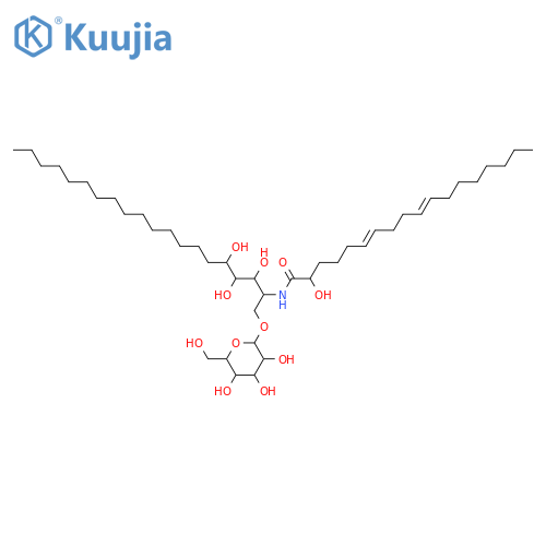 2-Amino-1,3,4,5-eicosanetetrol; (2S,3S,4R,5ξ)-form, N-(2ξ-Hydroxy-6Z,10E-octadecadienoyl), 1-O-β-D-glucopyranoside structure