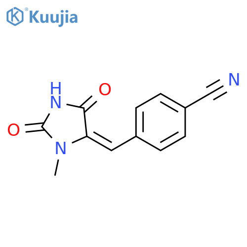 Benzonitrile, 4-[(3-methyl-2,5-dioxo-4-imidazolidinylidene)methyl]-, (E)- structure