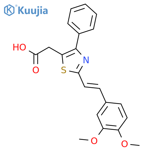 5-Thiazoleacetic acid,2-[2-(3,4-dimethoxyphenyl)ethenyl]-4-phenyl- structure