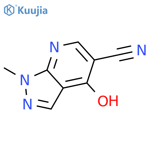 4-hydroxy-1-methyl-1H-pyrazolo3,4-bpyridine-5-carbonitrile structure