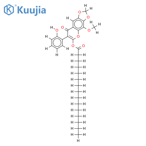 2-O-pentadecanoyl-2'-hydroxy-8-methoxy-6,7-methylenedioxyisoflavone structure