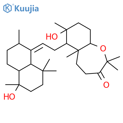 (5aS,6S,7S,9aS)-7-hydroxy-6-((E)-2-((2R,4aS,5S,8aR)-5-hydroxy-2,5,8,8-tetramethyloctahydronaphthalen-1(2H)-ylidene)ethyl)-2,2,5a,7-tetramethyloctahydrobenzo(b)oxepin-3(2H)-one structure