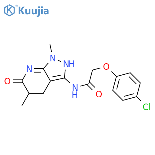 2-(4-chlorophenoxy)-N-{1,5-dimethyl-6-oxo-1H,4H,5H,6H,7H-pyrazolo3,4-bpyridin-3-yl}acetamide structure