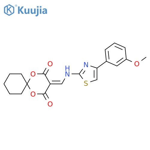 3-({[4-(3-methoxyphenyl)-1,3-thiazol-2-yl]amino}methylidene)-1,5-dioxaspiro[5.5]undecane-2,4-dione structure