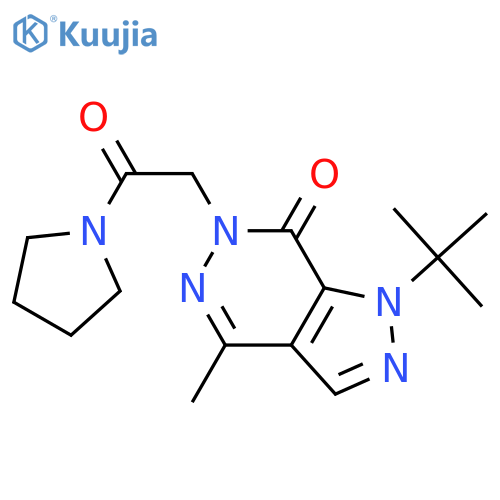 1-tert-butyl-4-methyl-6-[2-oxo-2-(pyrrolidin-1-yl)ethyl]-1H,6H,7H-pyrazolo[3,4-d]pyridazin-7-one structure