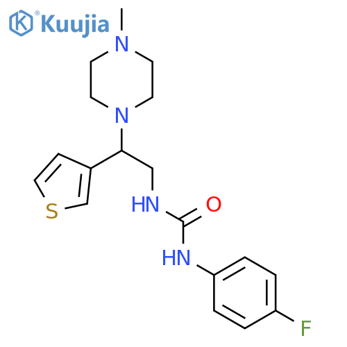 1-(4-fluorophenyl)-3-2-(4-methylpiperazin-1-yl)-2-(thiophen-3-yl)ethylurea structure