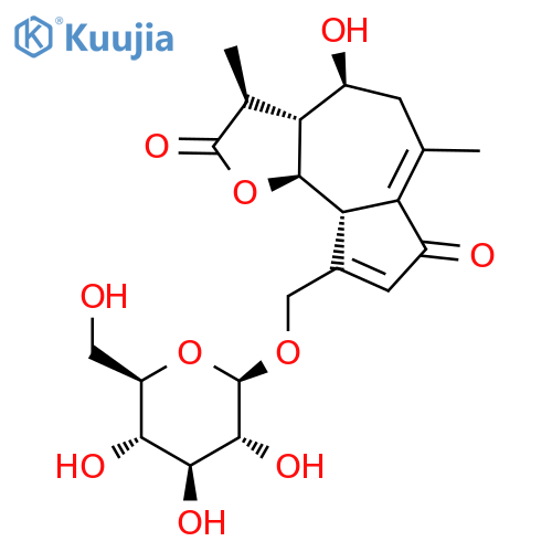 Azuleno[4,5-b]furan-2,7-dione, 9-[(β-D-glucopyranosyloxy)methyl]-3,3a,4,5,9a,9b-hexahydro-4-hydroxy-3,6-dimethyl-, (3S,3aR,4S,9aS,9bR)- structure