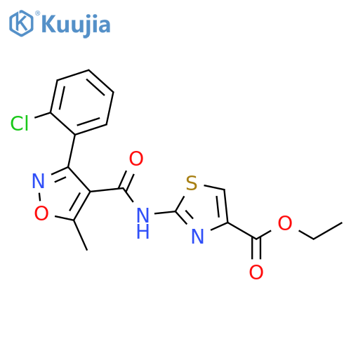 ethyl 2-[3-(2-chlorophenyl)-5-methyl-1,2-oxazole-4-amido]-1,3-thiazole-4-carboxylate structure