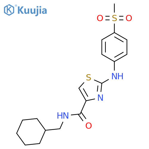 N-(cyclohexylmethyl)-2-(4-methanesulfonylphenyl)amino-1,3-thiazole-4-carboxamide structure