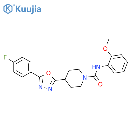 4-[5-(4-fluorophenyl)-1,3,4-oxadiazol-2-yl]-N-(2-methoxyphenyl)piperidine-1-carboxamide structure