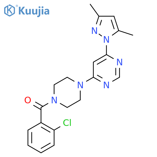 4-4-(2-chlorobenzoyl)piperazin-1-yl-6-(3,5-dimethyl-1H-pyrazol-1-yl)pyrimidine structure