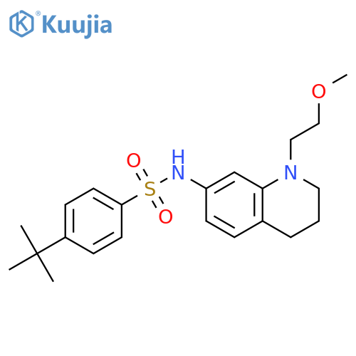 4-tert-butyl-N-1-(2-methoxyethyl)-1,2,3,4-tetrahydroquinolin-7-ylbenzene-1-sulfonamide structure